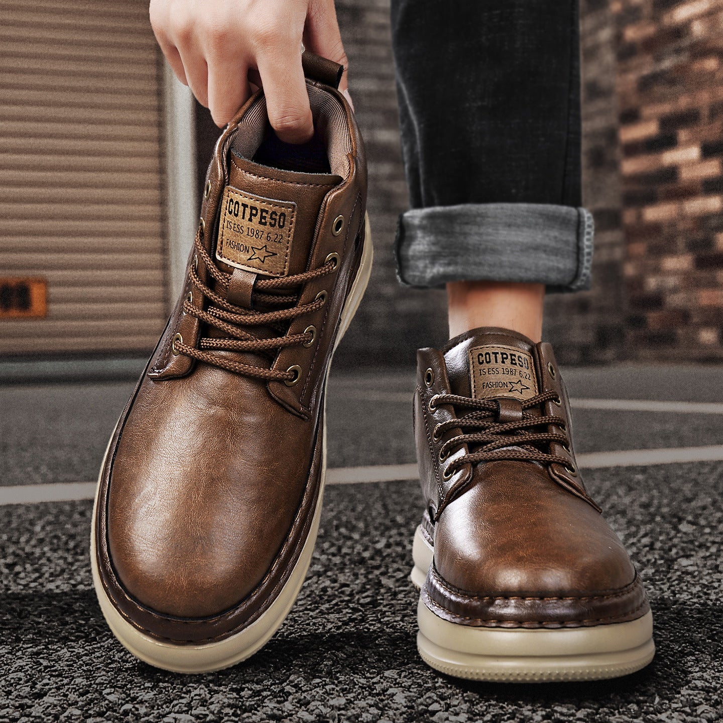 Men's Retro Mid-top Casual Boots