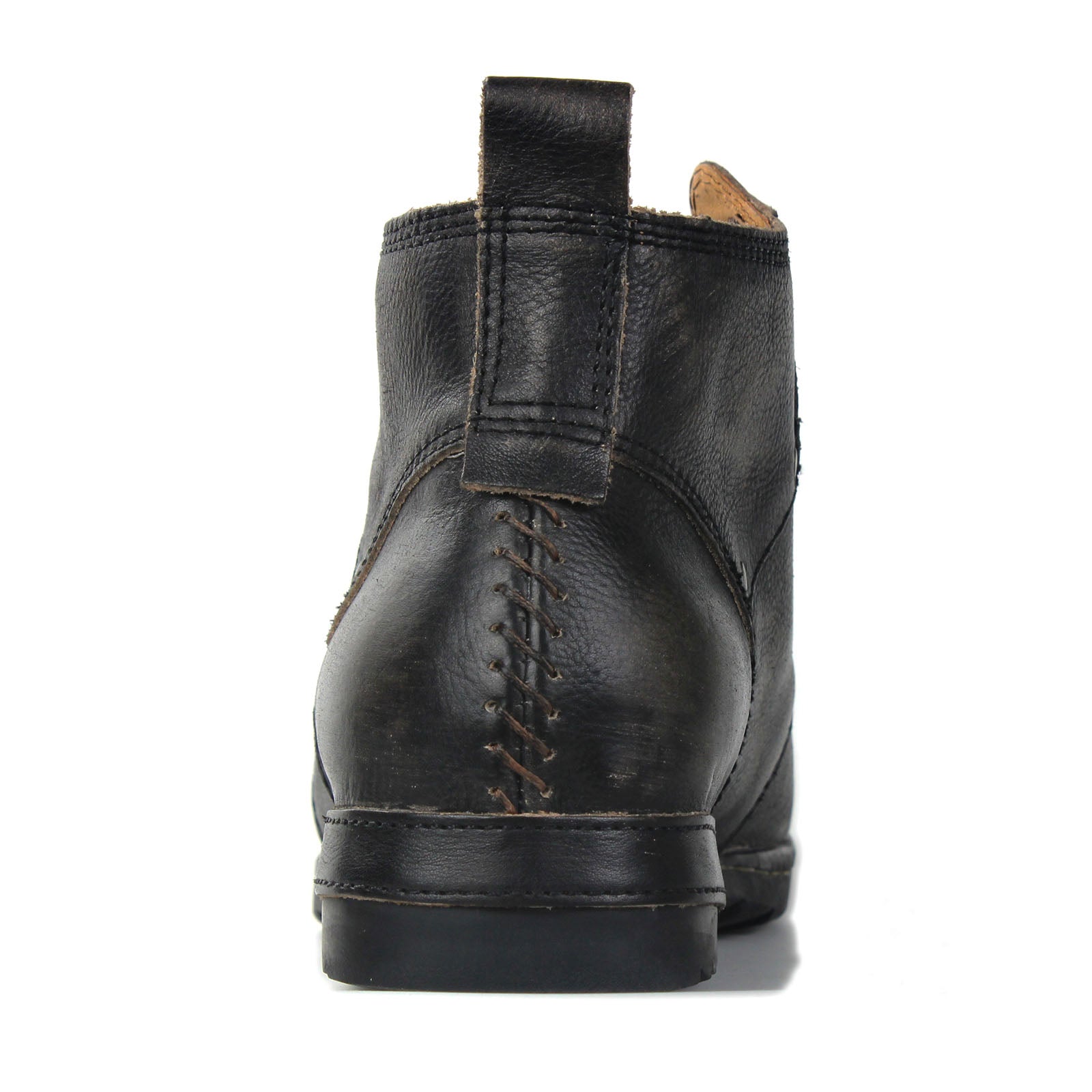 OSSTONE Moto Boots for Men Vintage Zipper-up Retro Leather Chukka Boots Distressed Rock n roll Bike Shoes Punk Boots OS-6015-3-B-D