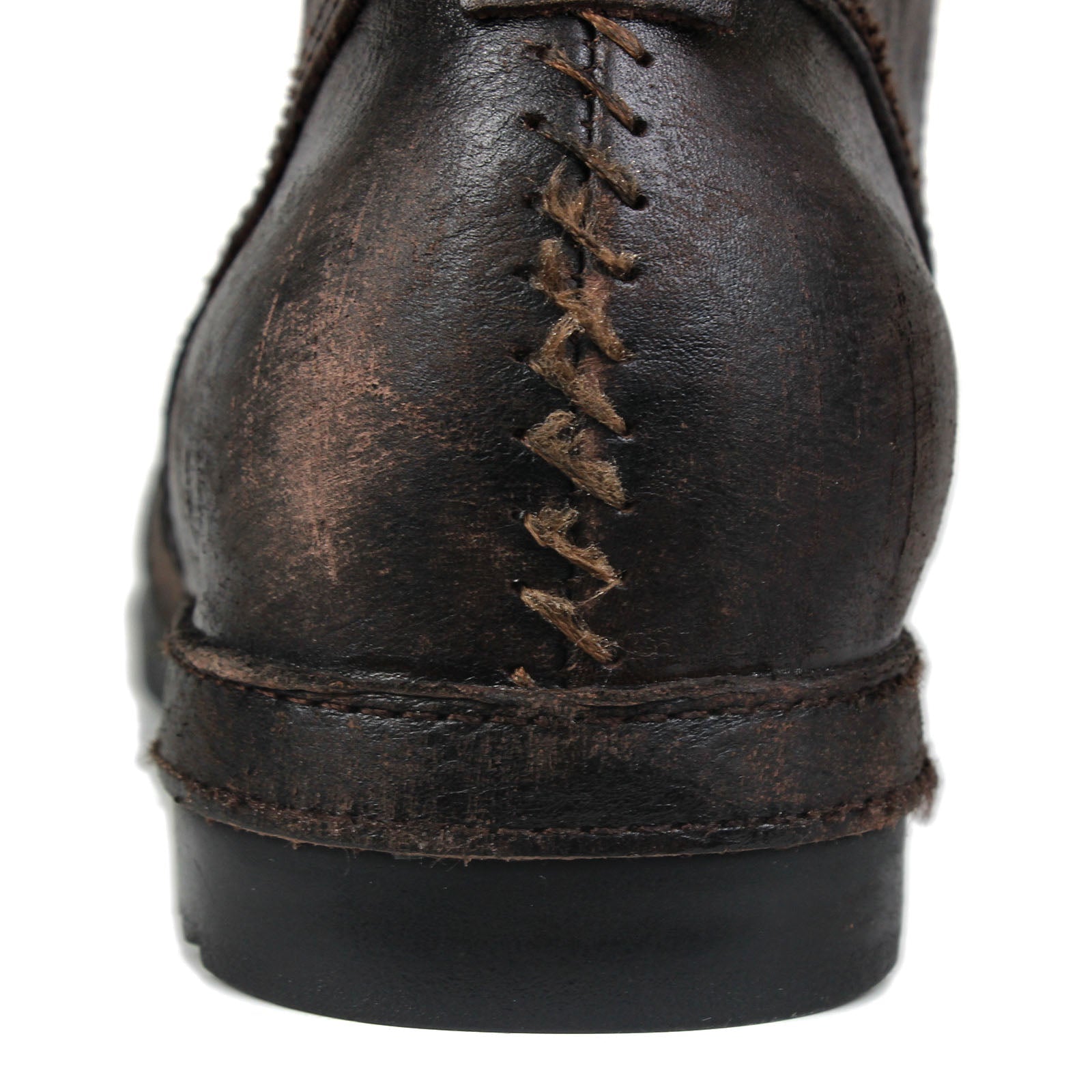 OSSTONE Moto Boots for Men Vintage Zipper-up Retro Leather Chukka Boots Distressed Rock n roll Bike Shoes Punk Boots OS-6015-3-B-D