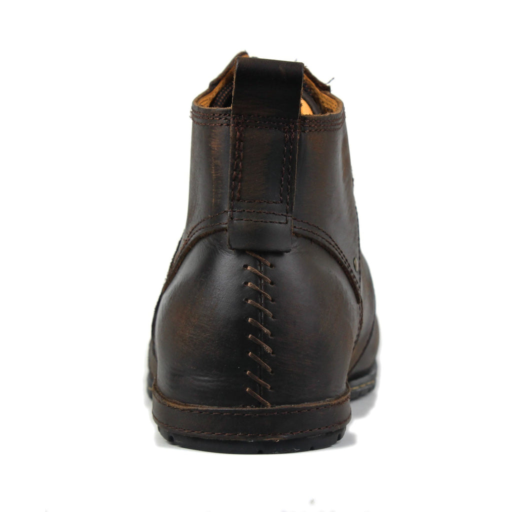 OSSTONE Moto Boots for Men Vintage Zipper-up Retro Leather Chukka Boots Distressed Rock n roll Bike Shoes Punk Boots OS-6015-2-Retro