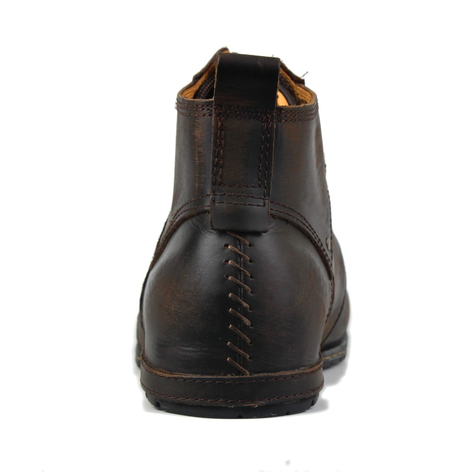 OSSTONE Moto Boots for Men Vintage Zipper-up Retro Leather Chukka Boots Distressed Rock n roll Bike Shoes Punk Boots OS-6015-2-Retro
