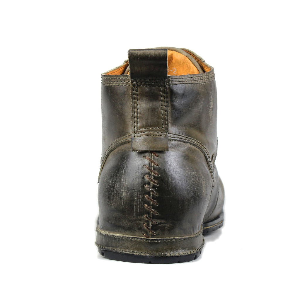 OSSTONE Moto Boots for Men Vintage Zipper-up Retro Leather Chukka Boots Distressed Rock n roll Bike Shoes Punk Boots OS-6015-2-Retro