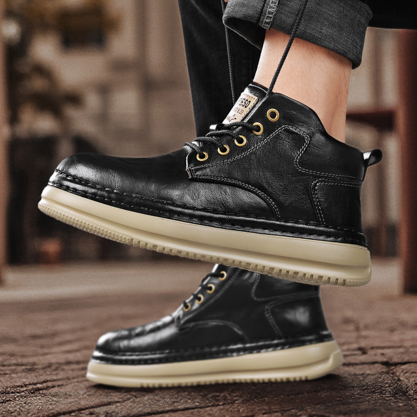 Men's Retro Mid-top Casual Boots