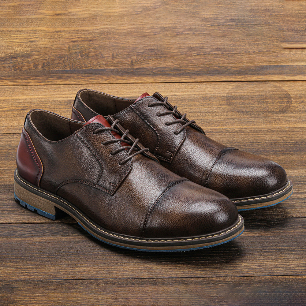 Men's Business Casual Retro Trend Plus Size Leather Shoes