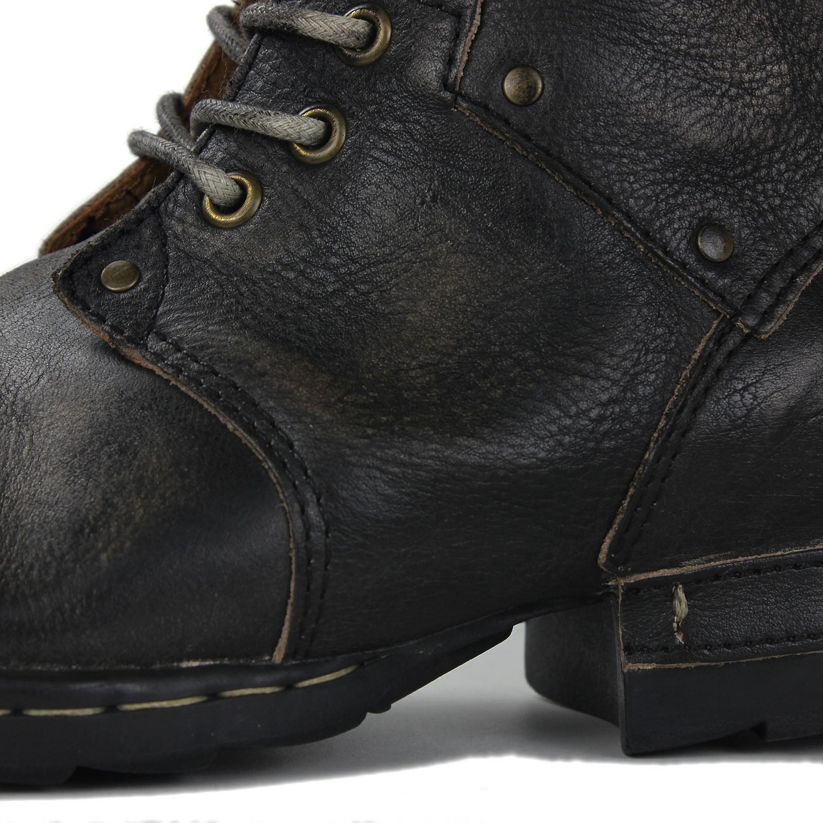 OSSTONE Moto Boots for Men Vintage Zipper-up Retro Leather Chukka Boots Distressed Rock n roll Bike Shoes Punk Boots OS-6015-3-B-D