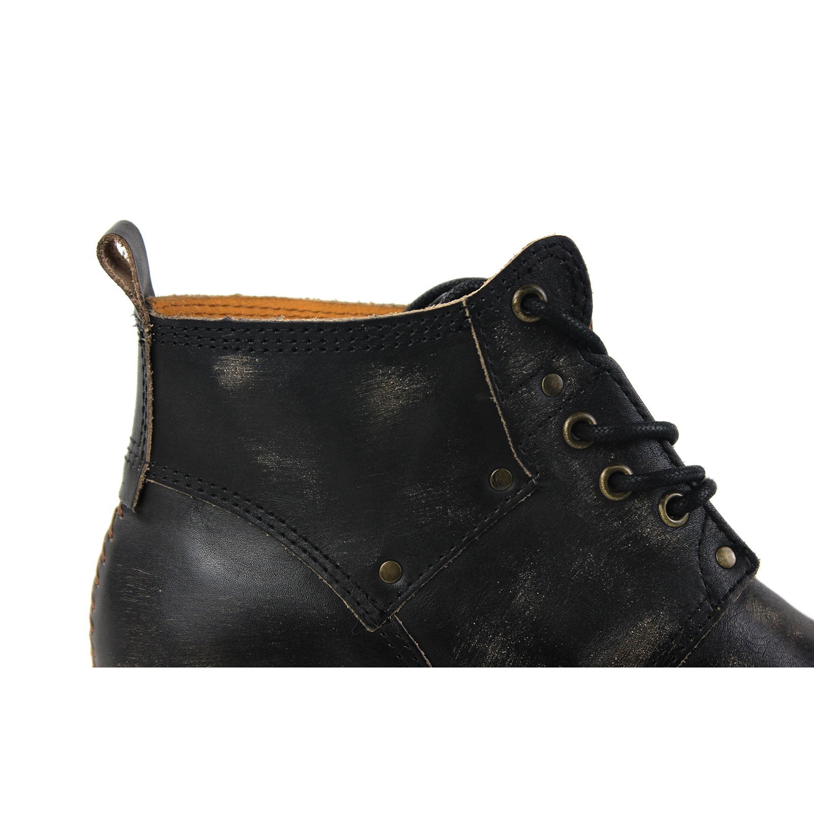 OSSTONE Moto Boots for Men Vintage Zipper-up Retro Leather Chukka Boots Distressed Rock n roll Bike Shoes Punk Boots OS-6015-2-Retro