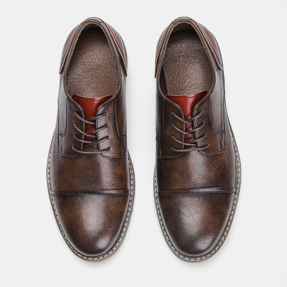 Men's Business Casual Retro Trend Plus Size Leather Shoes