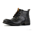 OSSTONE Moto Boots for Men Vintage Zipper-up Retro Leather Chukka Boots Distressed Rock n roll Bike Shoes Punk Boots OS-6015-2-Retro