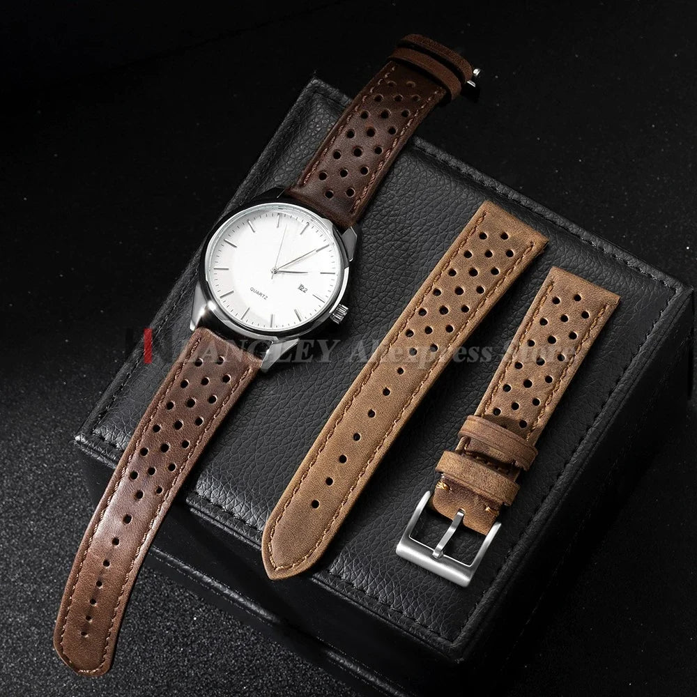 OnePlus Watch Band Vintage Calfskin Leather Bracelet Strap Men Women