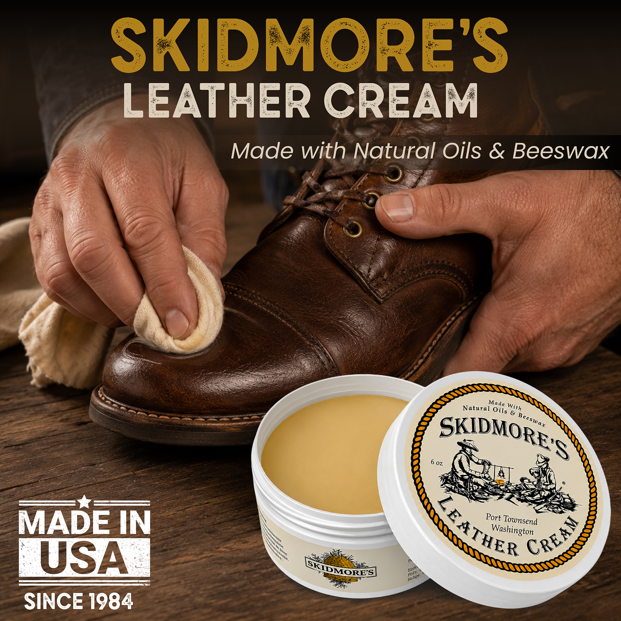 Skidmore's Original Leather Cream – Natural Leather Cleaner & Conditioner