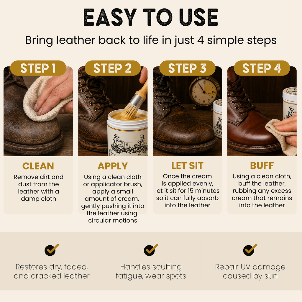 Skidmore's Original Leather Cream – Natural Leather Cleaner & Conditioner