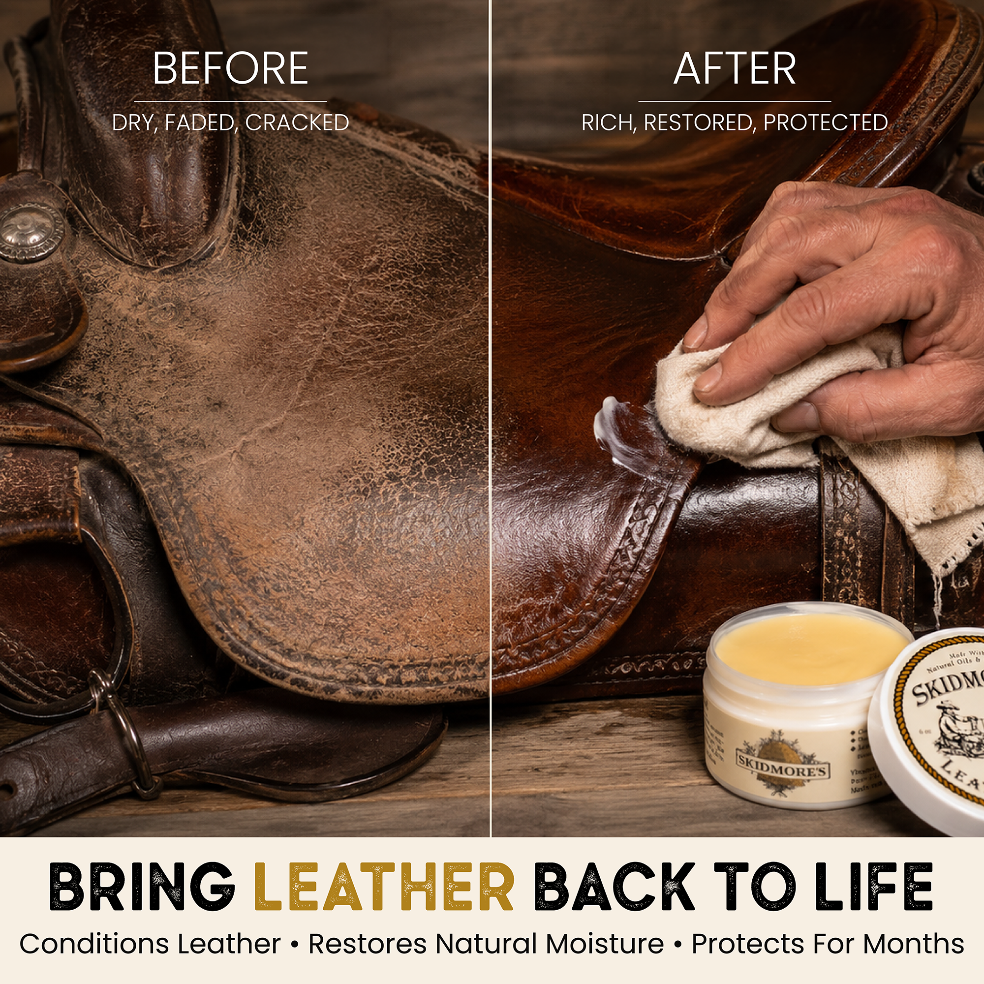Skidmore's Original Leather Cream – Natural Leather Cleaner & Conditioner