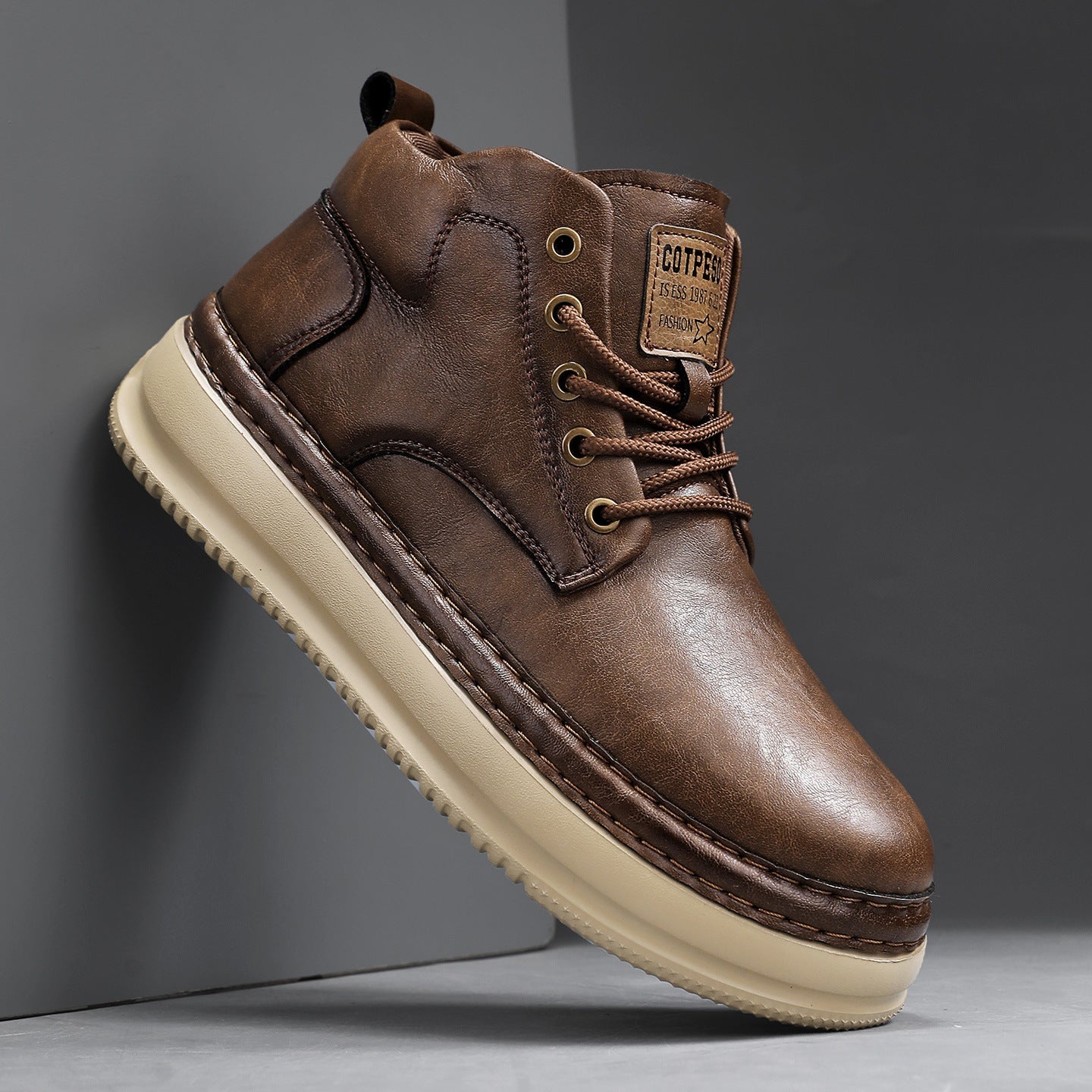 Men's Retro Mid-top Casual Boots