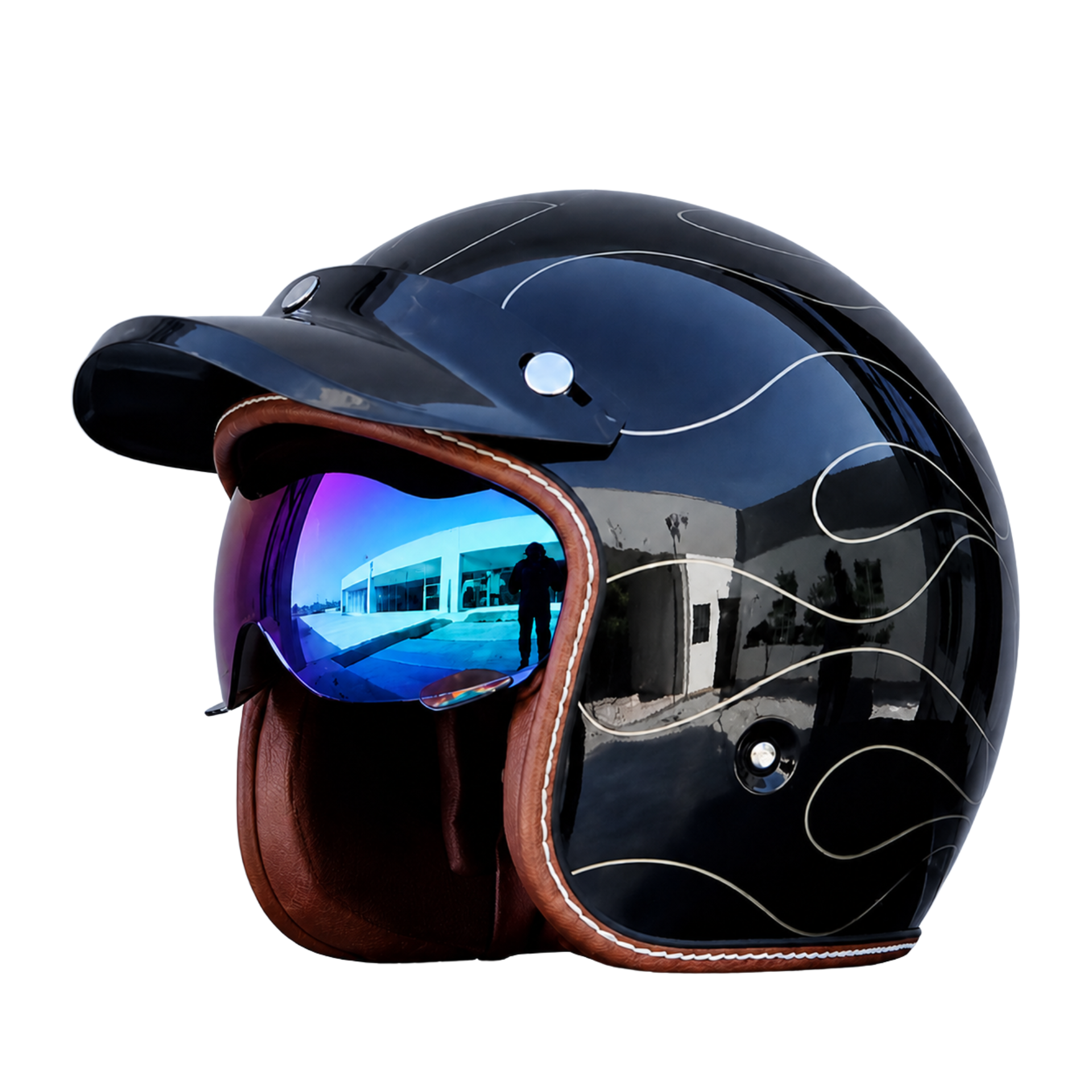 The Street King - Vintage Open Face Helmet - DOT & ECE Approved